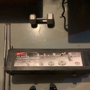 York Barbell and Dumbbell weight set.